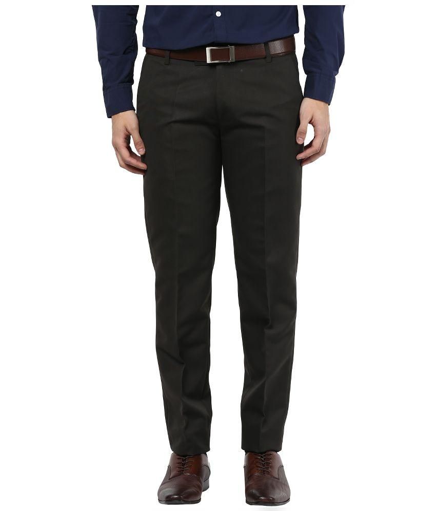 flat front slim fit trousers