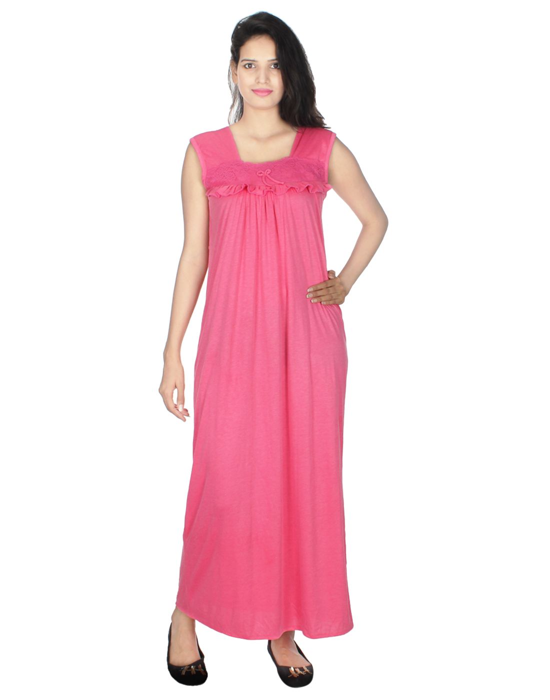 Buy Kanika Pink Cotton Nighty Night Gowns Online At Best Prices In