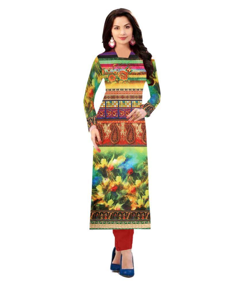 Tulsi Fashion Multicoloured Crepe Printed Semi Stitched Kurti