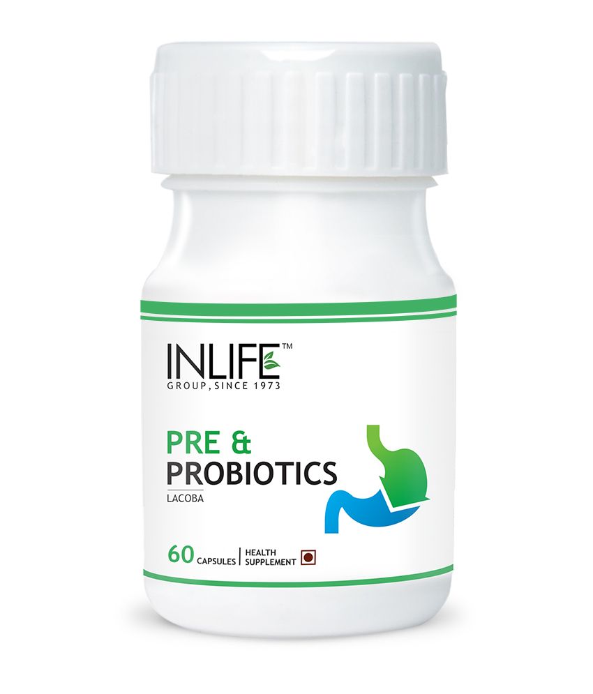 INLIFE Prebiotics & Probiotics,60 Capsules, Digestion Acidity