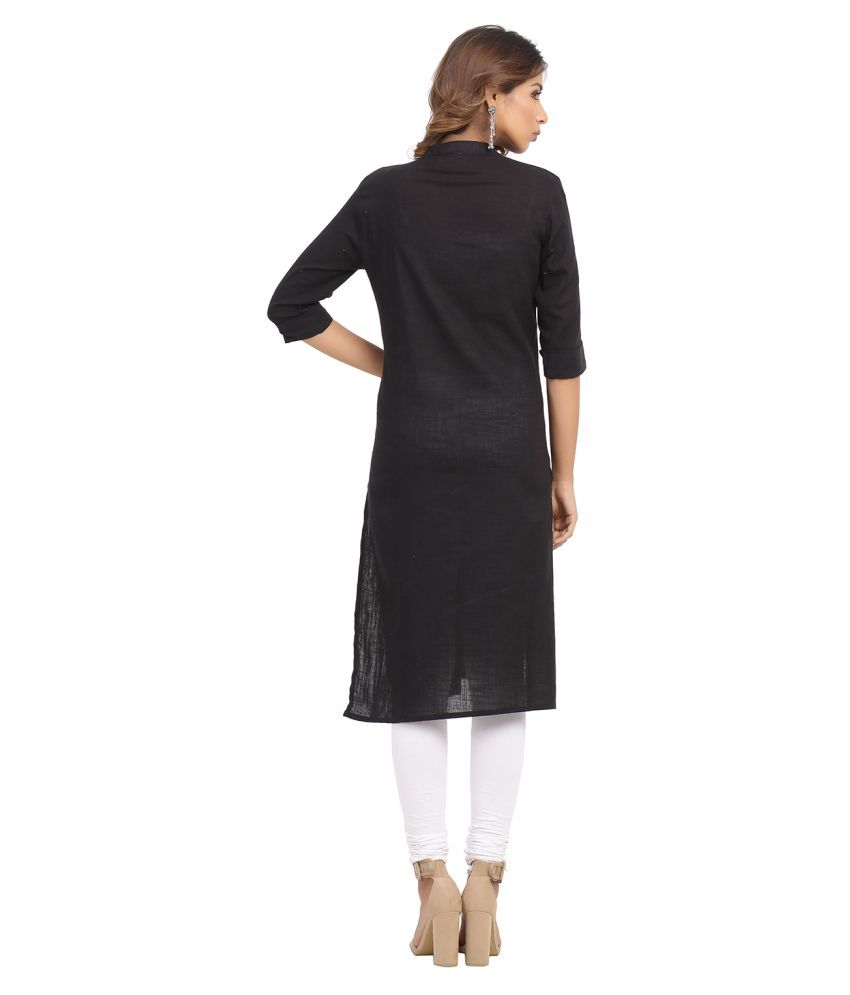 Rajasthani Sarees Black Cotton Straight Kurti Buy Rajasthani Sarees