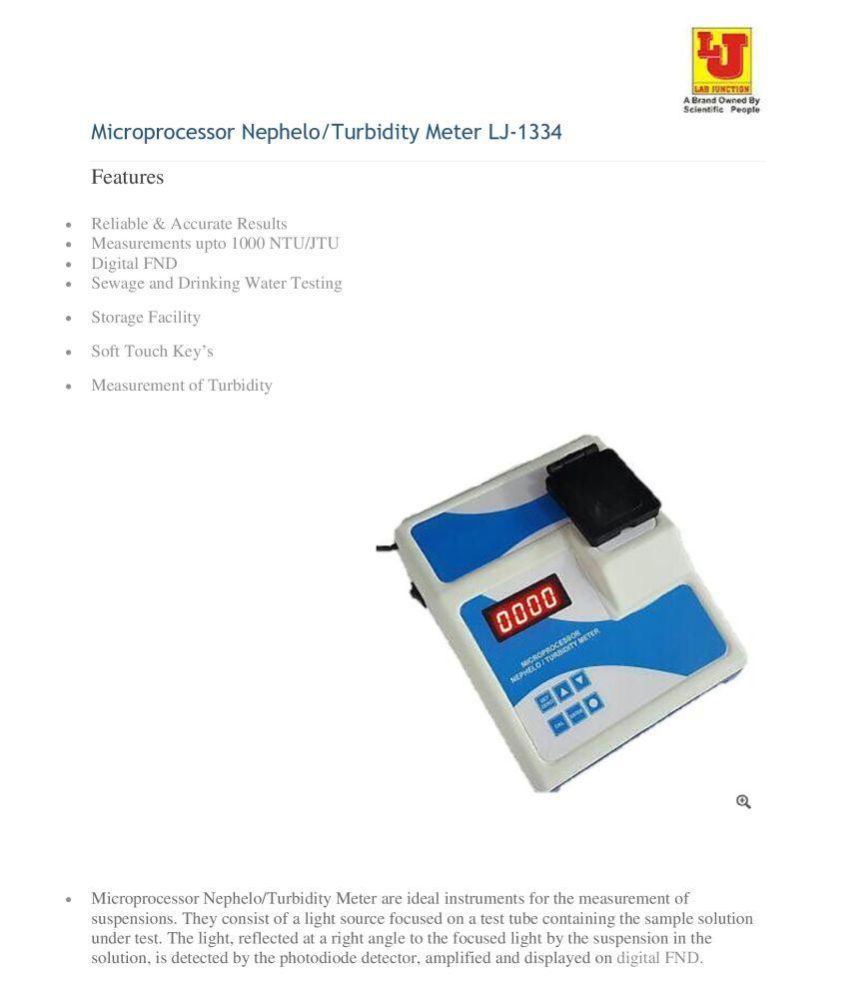 Lab Junction Microprocessor Nephelometer Turbidity Meter Range 0 1000