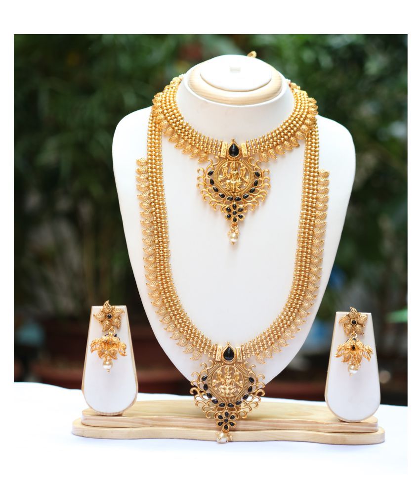 Swarajshop Copper Golden Choker Designer 14 Kt Gold Plated Necklaces