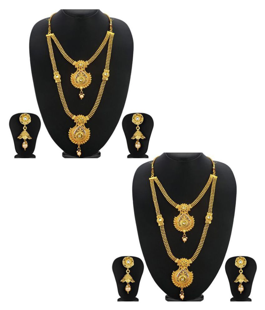 Sukkhi Alloy Golden Long Haram Traditional Kt Gold Plated Necklace