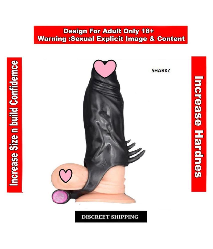 Sharkz Reusable Thick Sleeve Silicone Penis Extender Dildo Enlargement