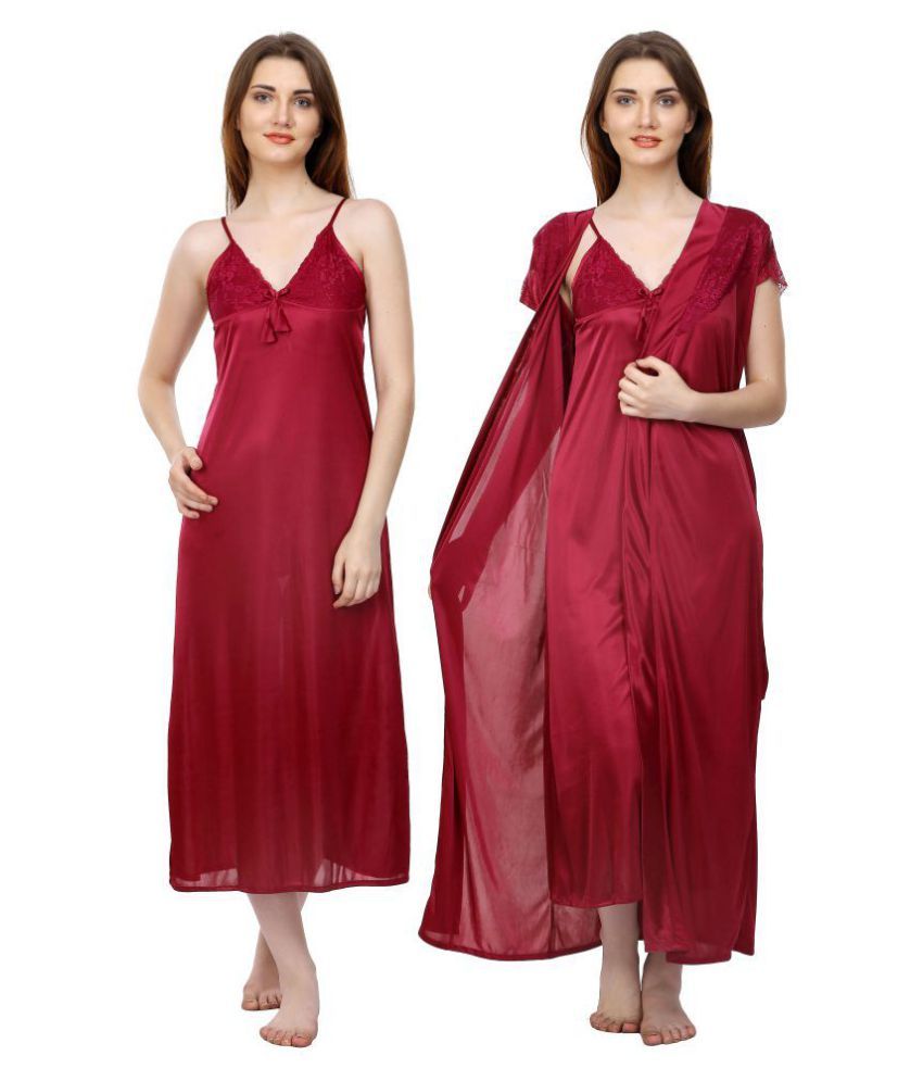 Buy Rashi Poly Satin Nighty Night Gowns Red Online At Best Prices