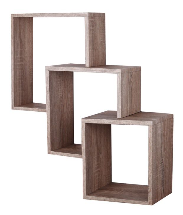 Floating Shelf Wall Storage, Intersecting Cube Wall Shelves