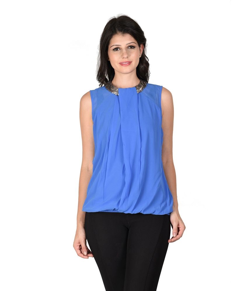 Latin Quarters Blue Polyester Tops - Buy Latin Quarters Blue Polyester ...