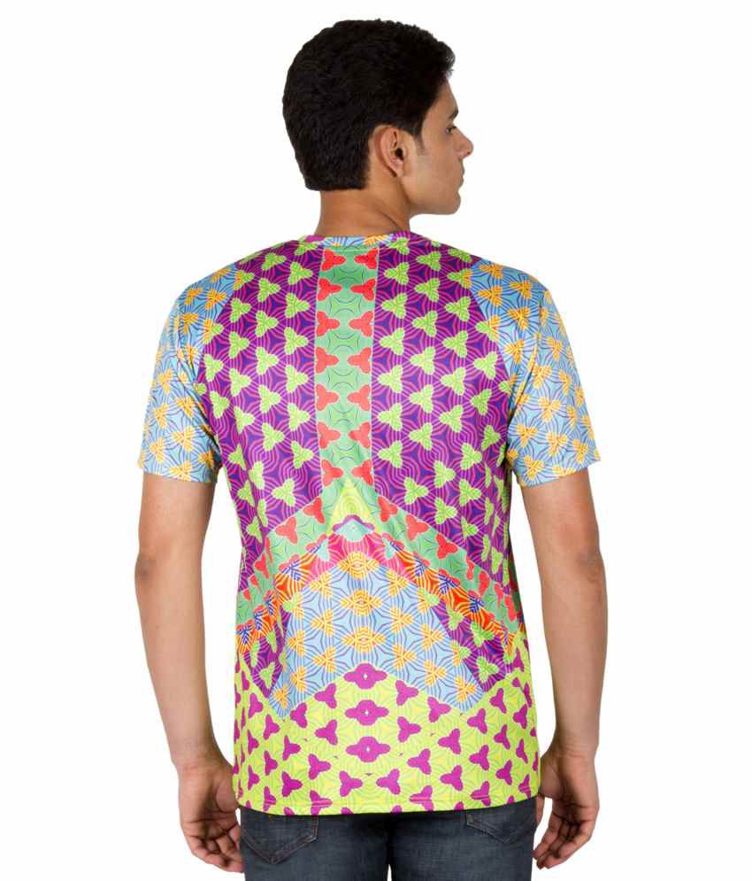 Design Guns Multicolor Polyester Half Sleeves Printed Men T- Shirt ...