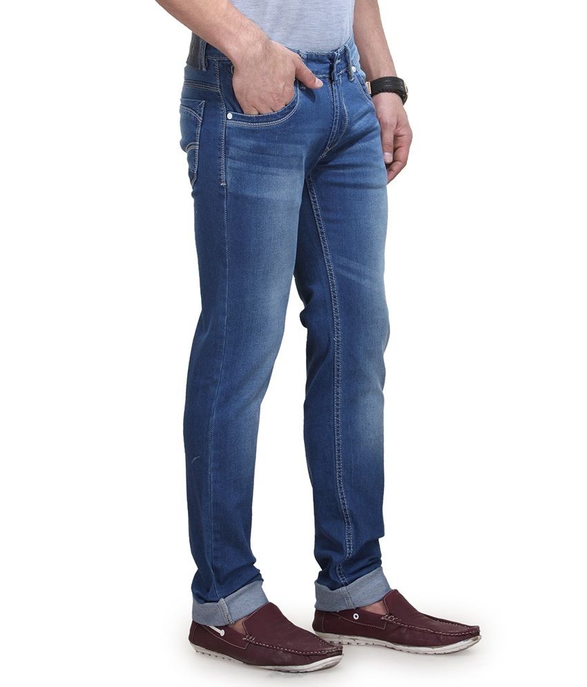 blue tapered jeans