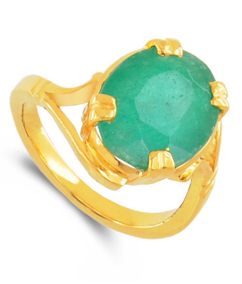 Barish Gems Panna Emerald Pachu Ring: Buy Barish Gems Panna Emerald ...