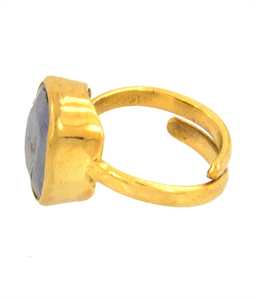 Barishh Panch Dhatu Adjustable Ring 5.25 Ratti Blue Sapphire Gemstone ...
