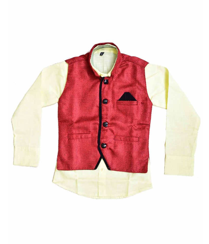     			British Terminal Red Cotton Full Sleeves Waistcoat