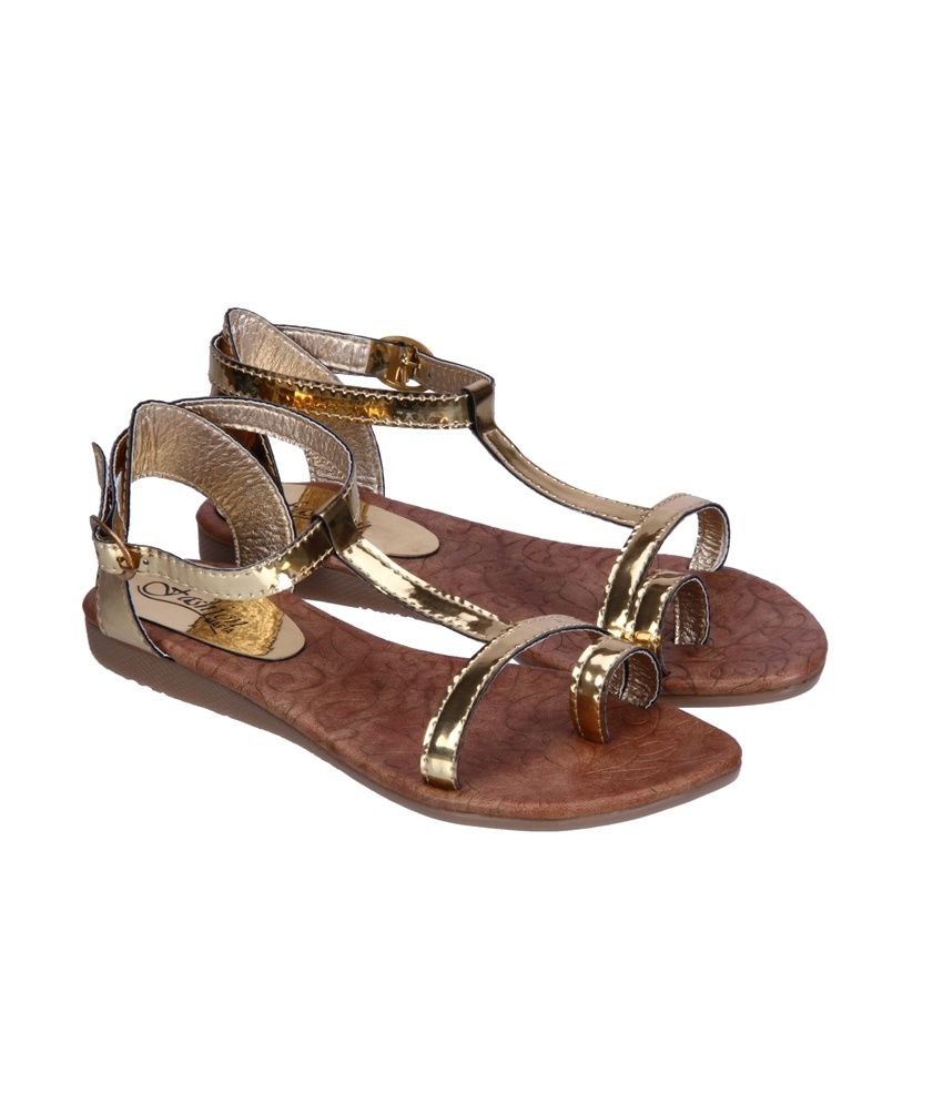 Fashion Mafia Gold Sandals Price in India- Buy Fashion Mafia Gold ...