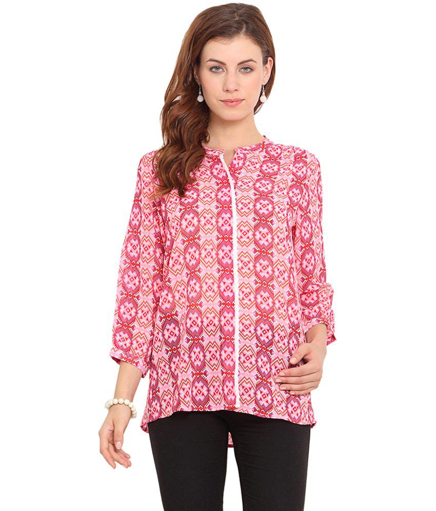 Buy Paprika Pink Coloured Georgette Shirt Online at Best Prices in ...