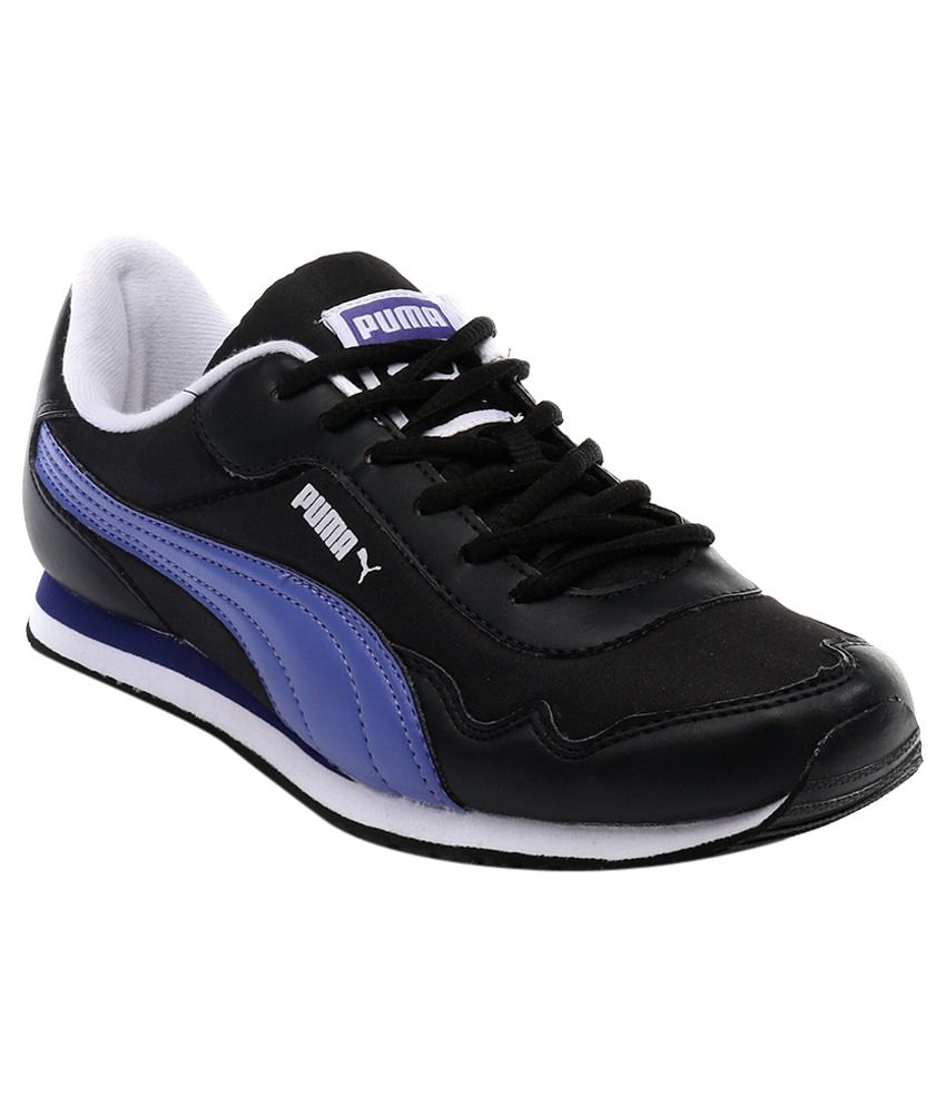 Puma Black & Blue Synthetic Leather Sport Shoes Price in India- Buy ...