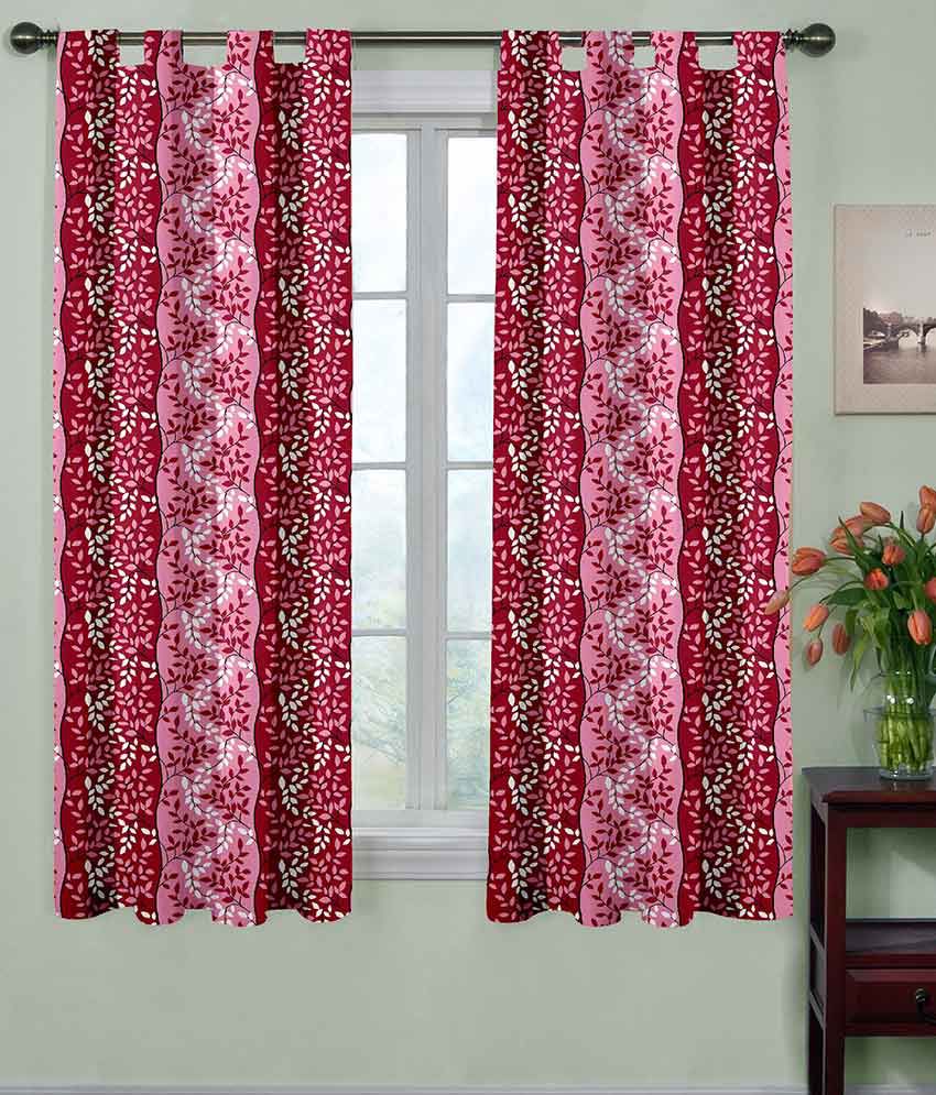 Trendy Home Set of 2 Window Loop Curtains Floral Multi Color - Buy ...