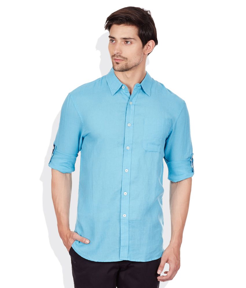 Giordano Blue Slim Fit Shirt - Buy Giordano Blue Slim Fit Shirt Online ...