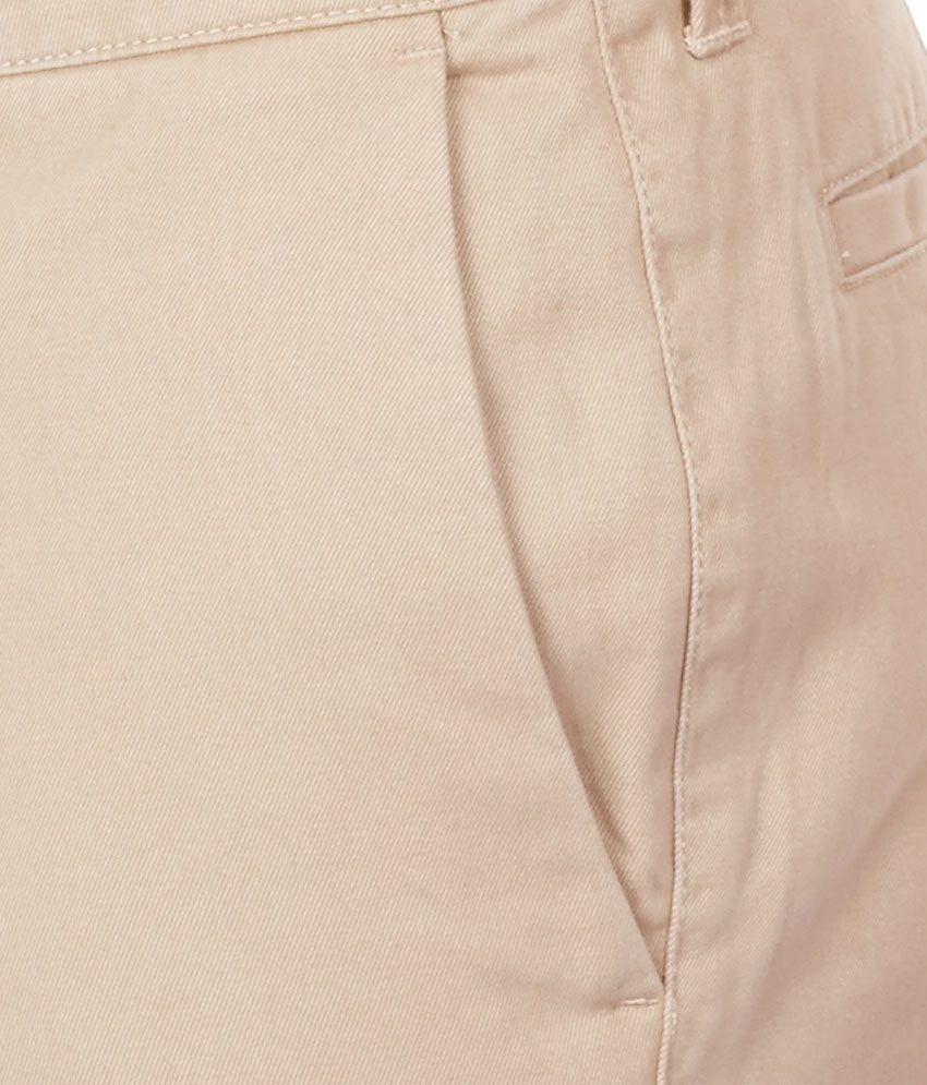 Giordano Khaki Solid Flat Front Trousers - Buy Giordano Khaki Solid ...