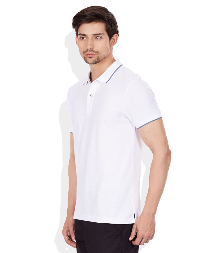 Giordano White Polo Neck T Shirt - Buy Giordano White Polo Neck T Shirt Online at Low Price 