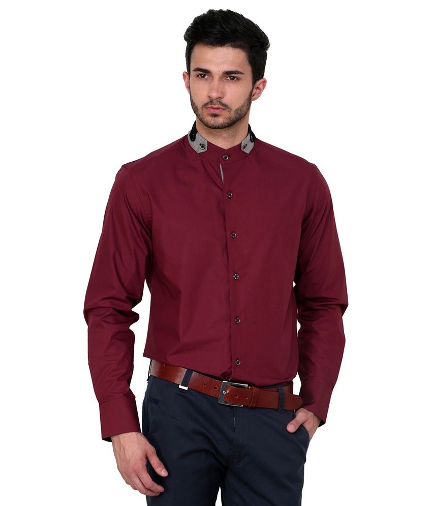 maroon party wear shirt