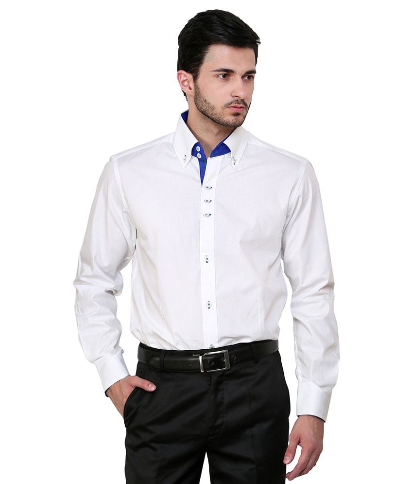 Dazzio Cotton White Formals Shirt - Buy Dazzio Cotton White Formals ...