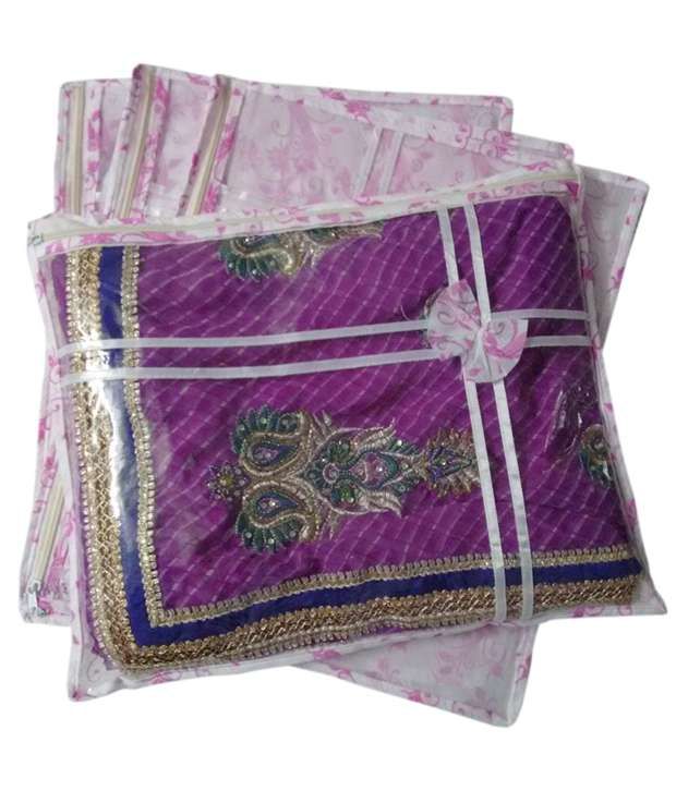     			Non-Woven Designer Saree Cover Cloth Storage & Organizer ( Pack of 4 ) Single Saree Cover