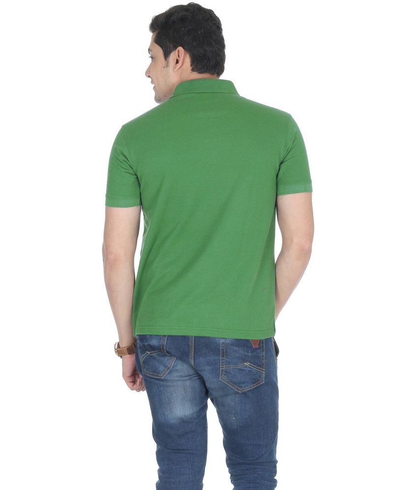 Flicker Hoods Green Cotton Blend Polo T-Shirt - Buy Flicker Hoods Green ...