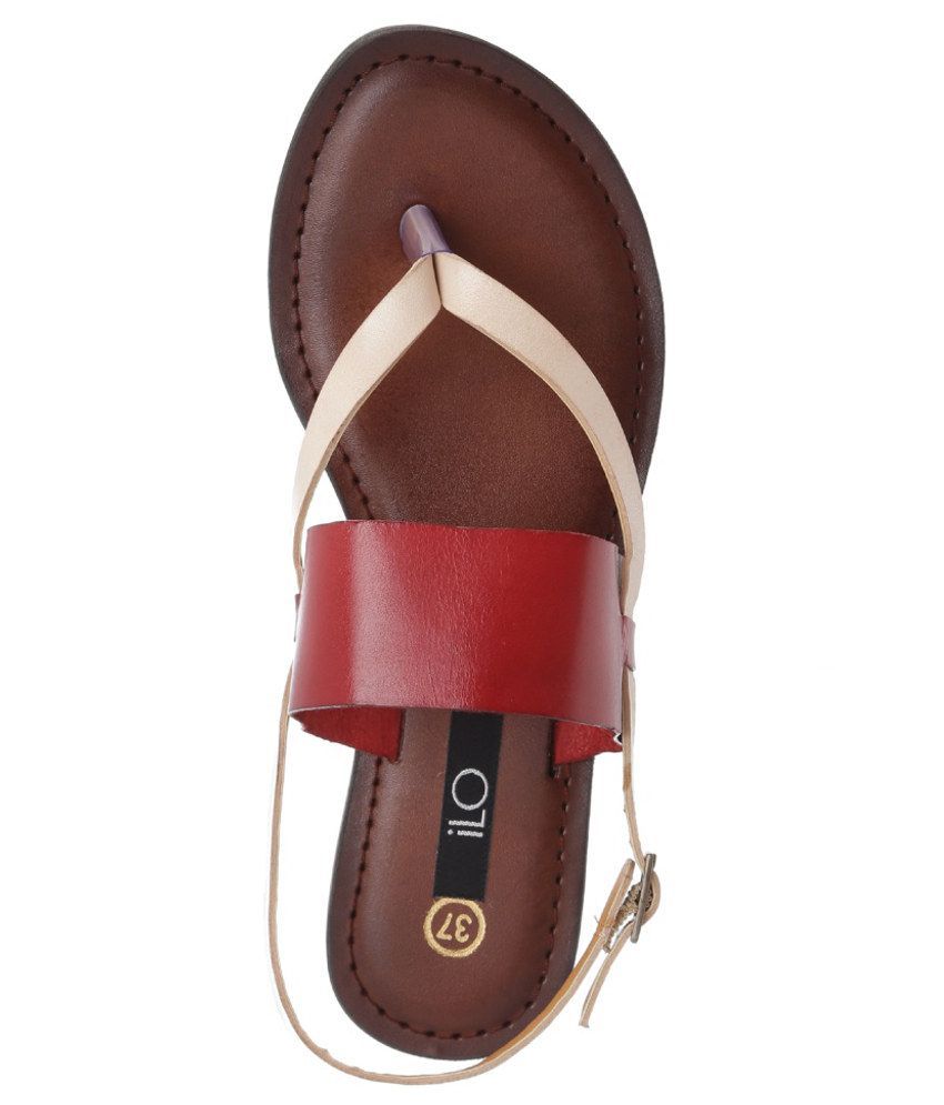 maroon flat sandals