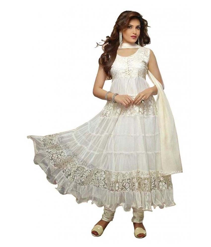 anarkali unstitched dress material online