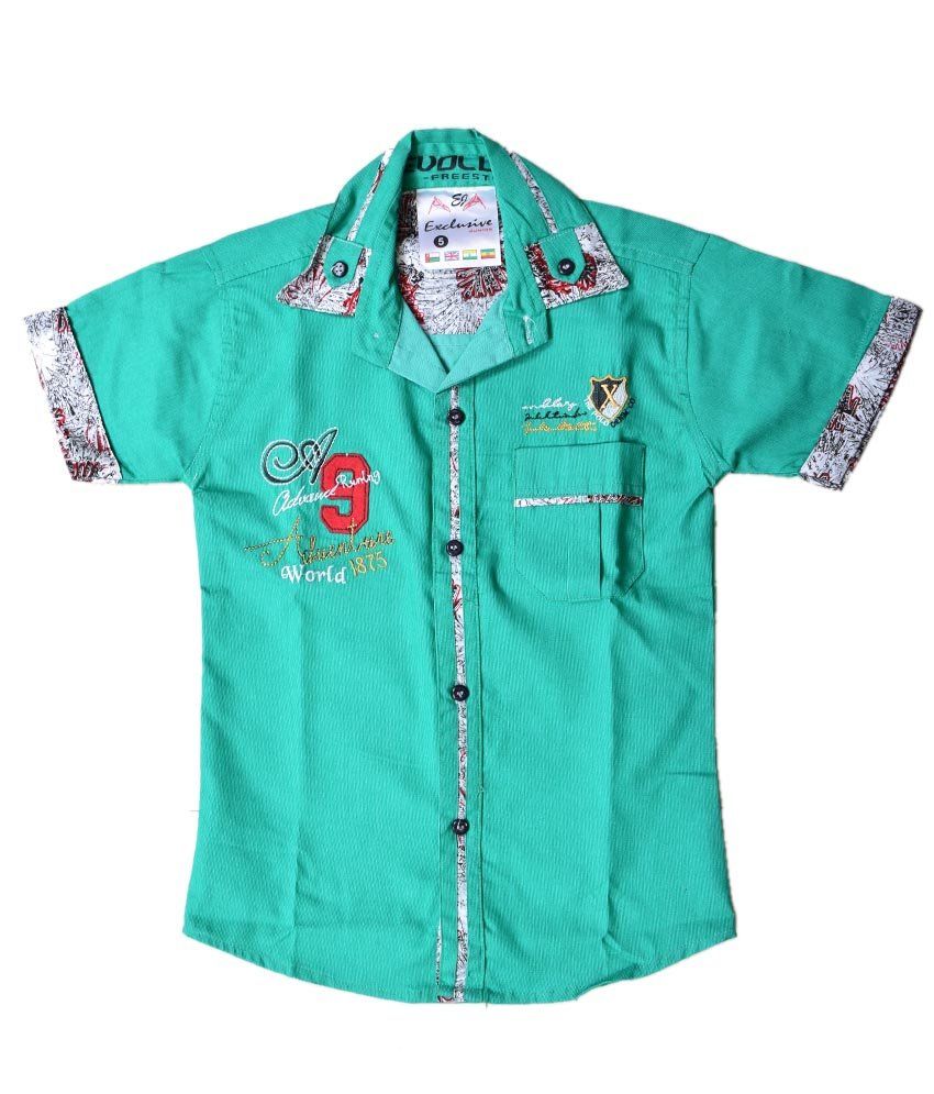     			British Terminal Green Cotton Kids Shirt