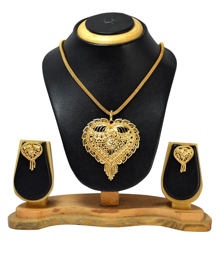 Abstra Gold Plated Brass Pendant Set Buy Abstra Gold Plated Brass
