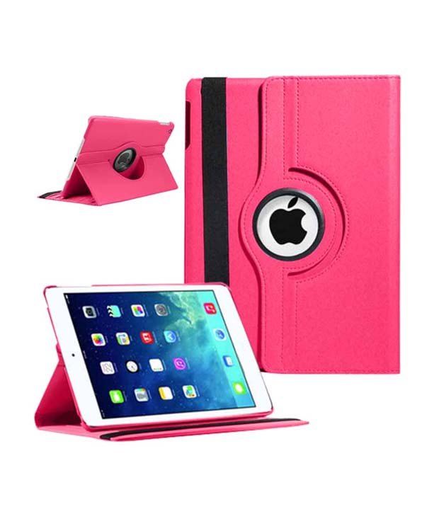 MxTape Hot Pink Rotating Smart Leather Book Cover With Stand For iPad ...