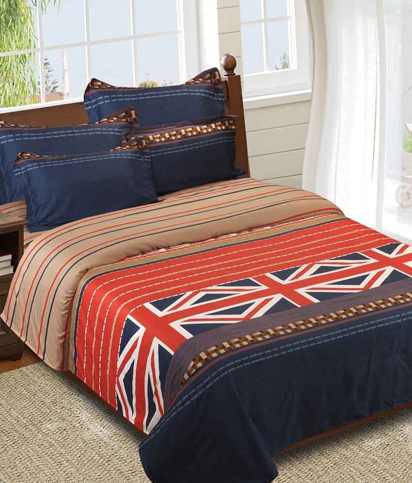 Reliable Cotton Contemporary Queen Size 1 Single Bedsheet With 2 Pillow