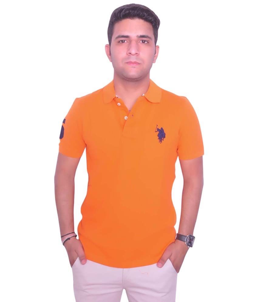 royal blue and orange polo shirt