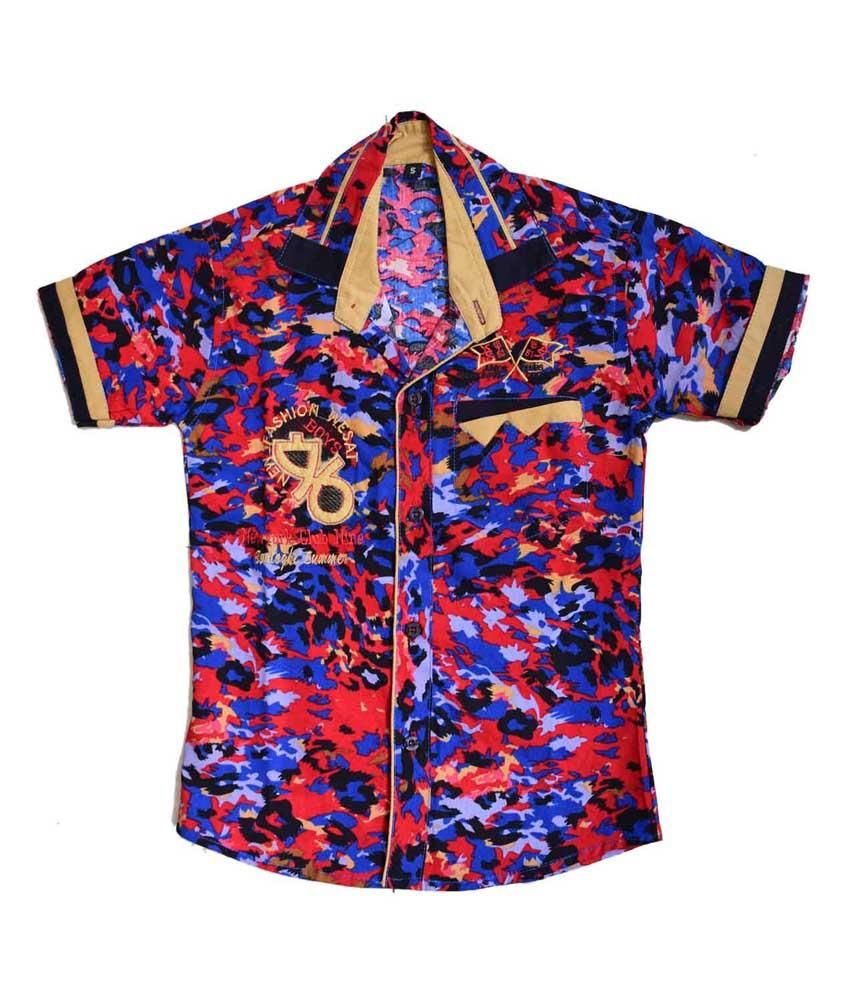     			British Terminal Multi Color Cotton Printed & Patch Work Design Shirt For Boys