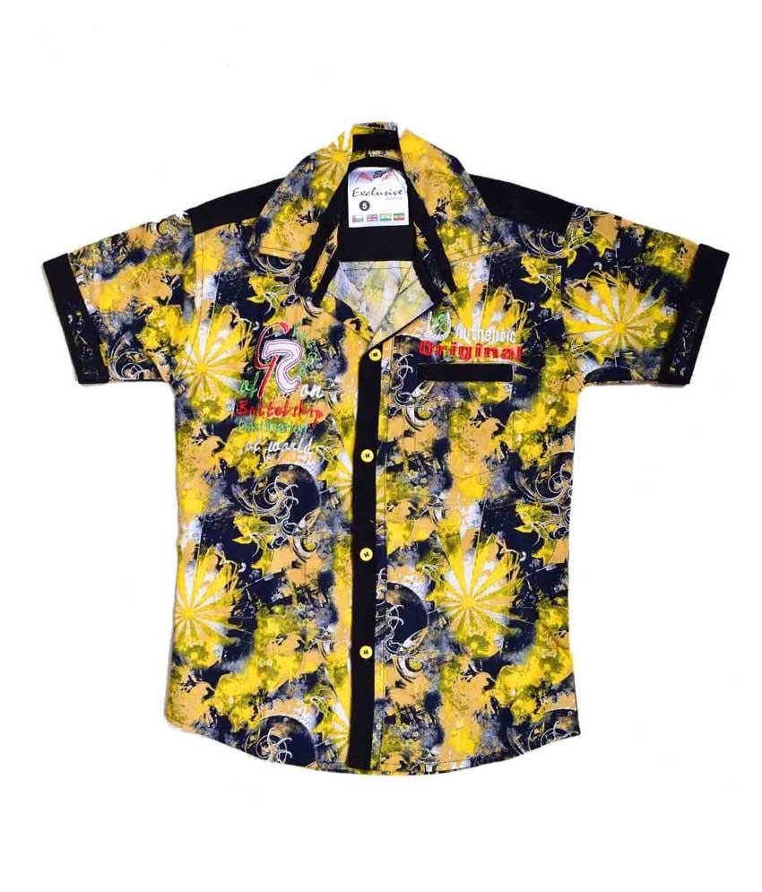     			British Terminal 100% Cotton Half Sleeves Shirt ( Yellow )