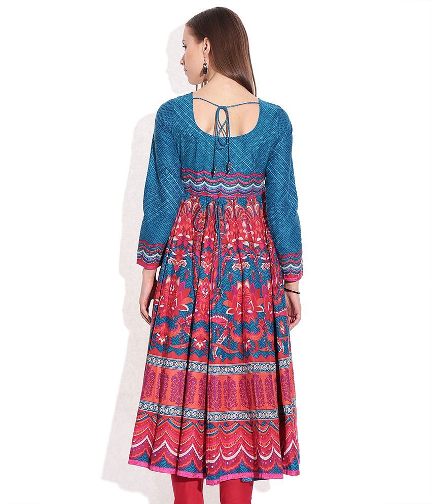 biba blue printed kurta