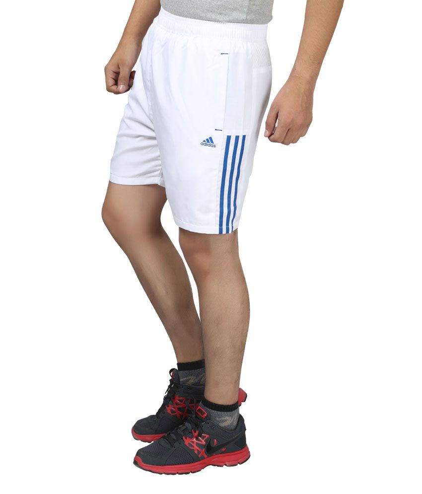 Adidas White Polyester Men Shorts - Buy Adidas White Polyester Men