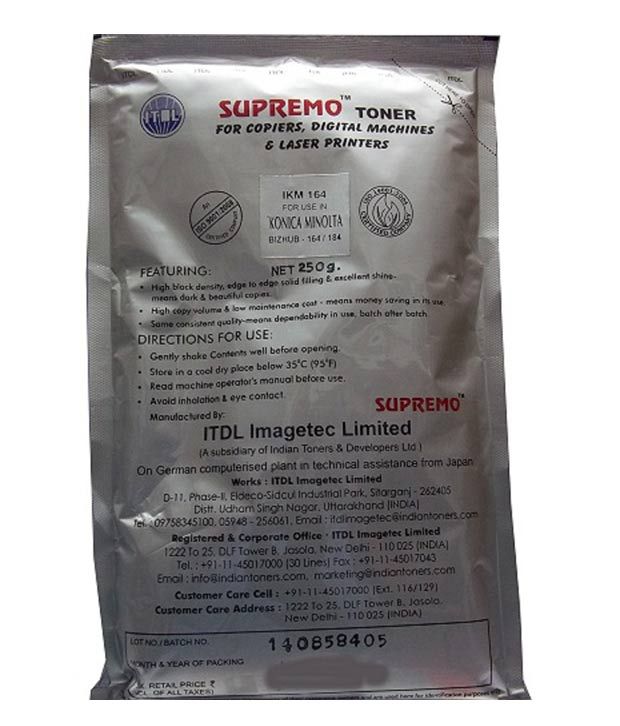 Itdl Supremo Black Toner Powder For Konica Minolta Biz Hub 164 184 Buy Itdl Supremo Black Toner Powder For Konica Minolta Biz Hub 164 184 Online At Low Price In India Snapdeal