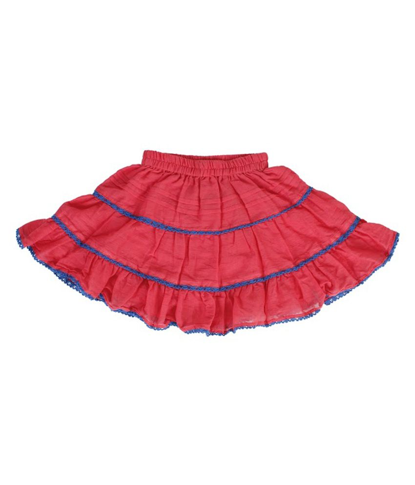 Tillu Pillu Red Cotton Short Skirt - Buy Tillu Pillu Red Cotton Short ...
