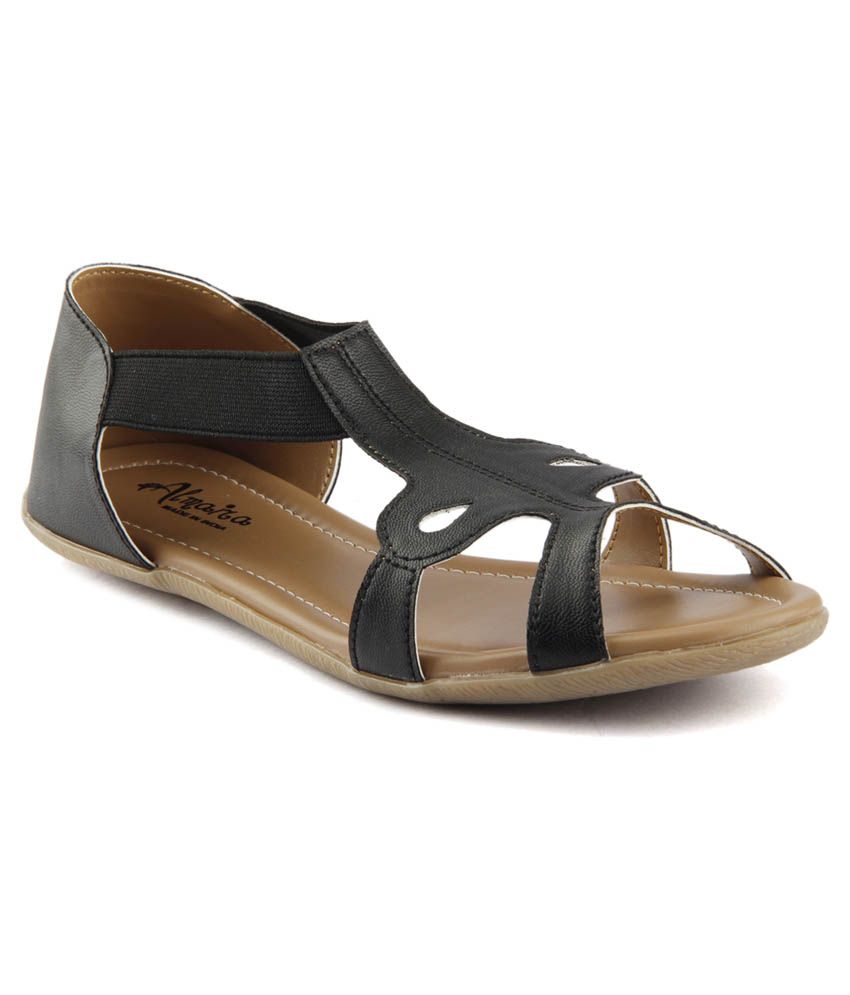 black enclosed sandals