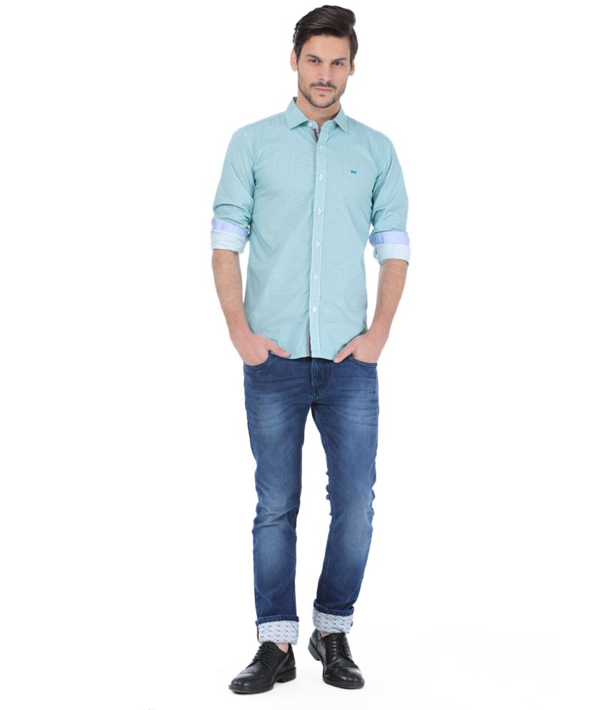 Basics Blue Linen Shirt - Buy Basics Blue Linen Shirt Online at Best ...