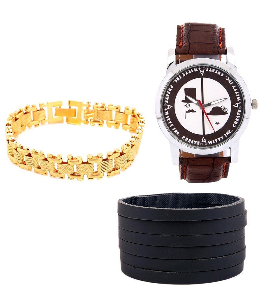 CreateAwitty INC Alluring Wedding Present Combo of Gold Plated Bracelet