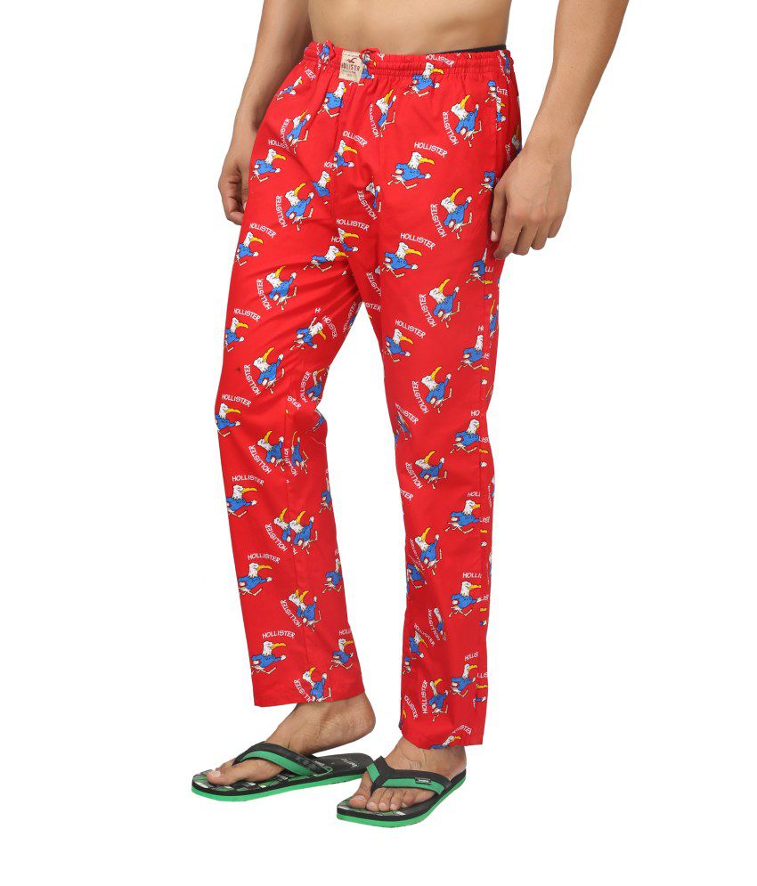 Hollister Red Cotton Mens Pyjama - Buy 