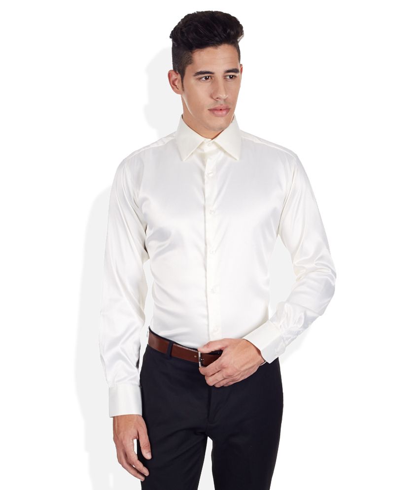 Raymond White Solid Shirt Buy Raymond White Solid Shirt Online at