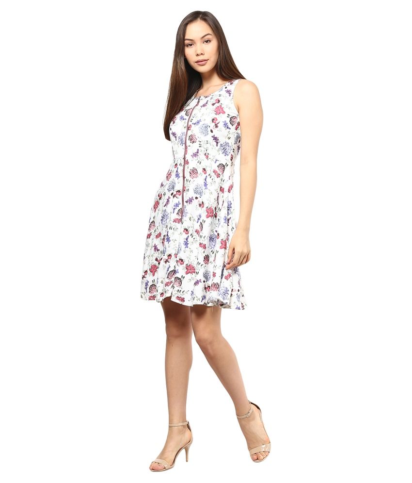 Femella White Rayon Dresses Buy Femella White Rayon Dresses Online at