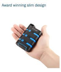 Zaap Defender 9100 mAh Waterproof Ultra Slim Power Bank with LED Flashlight for iPhone and Smart Phone - Blue and Black