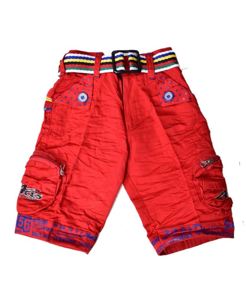     			British Terminal Pack of 1 Cotton Three-Fourth For Boys ( Red )