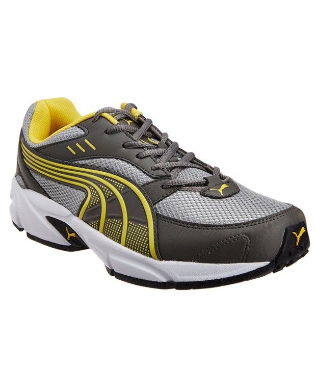 Puma Gray & Yellow Lace Sport Shoes - Buy Puma Gray & Yellow Lace Sport ...